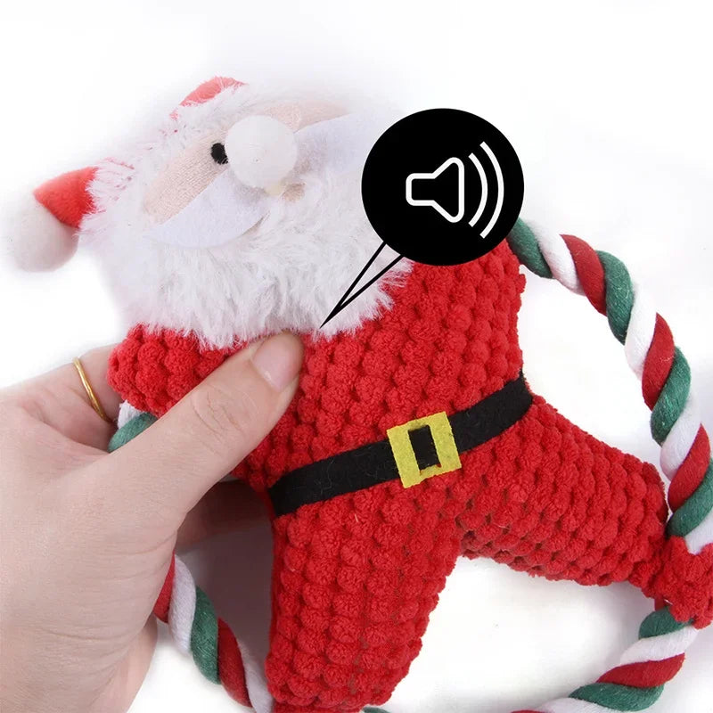 Christmas Cat Dog Squeaky Toys Plush Pet Chew Toy for Small Dogs Chihuahua Puppy Yorkie mascotas Accessories juguetes para perro