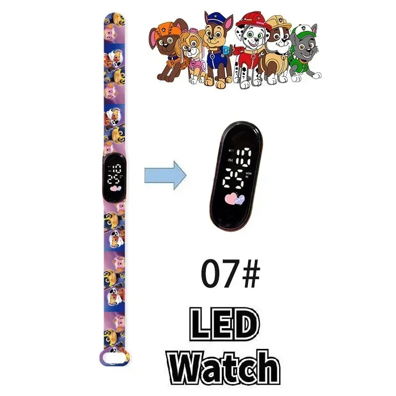 PAW PATROL Pokemon Anime Kawaii Pika Chuka Ibrabra Jingle Cat Pass Digital Waterproof LED boy girl Watch Kids Birthday Gift Toys
