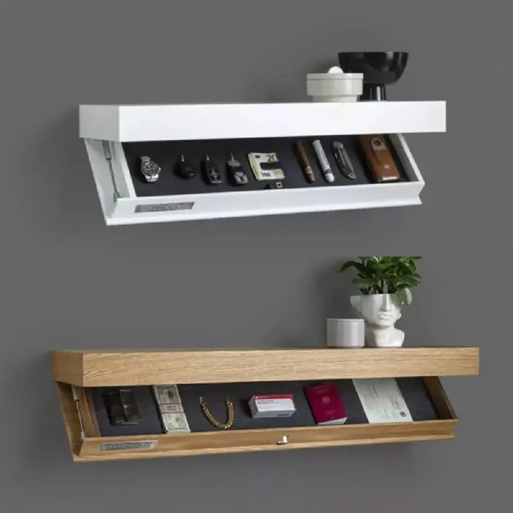 Wall-mounted Magicflap Designer Shelf Wooden Multi-function Concealed Floating Shelf Secret Compartment Wall Shelves Home Decor
