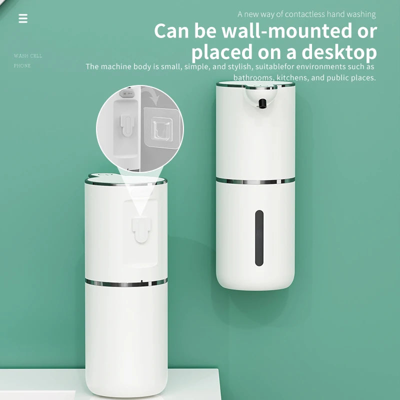 380ML Desktop Wall-Mounted Light Display 4-Levels Adjustable Electric Infrared Automatic Sensor Kitchen Bathroom Soap Dispenser