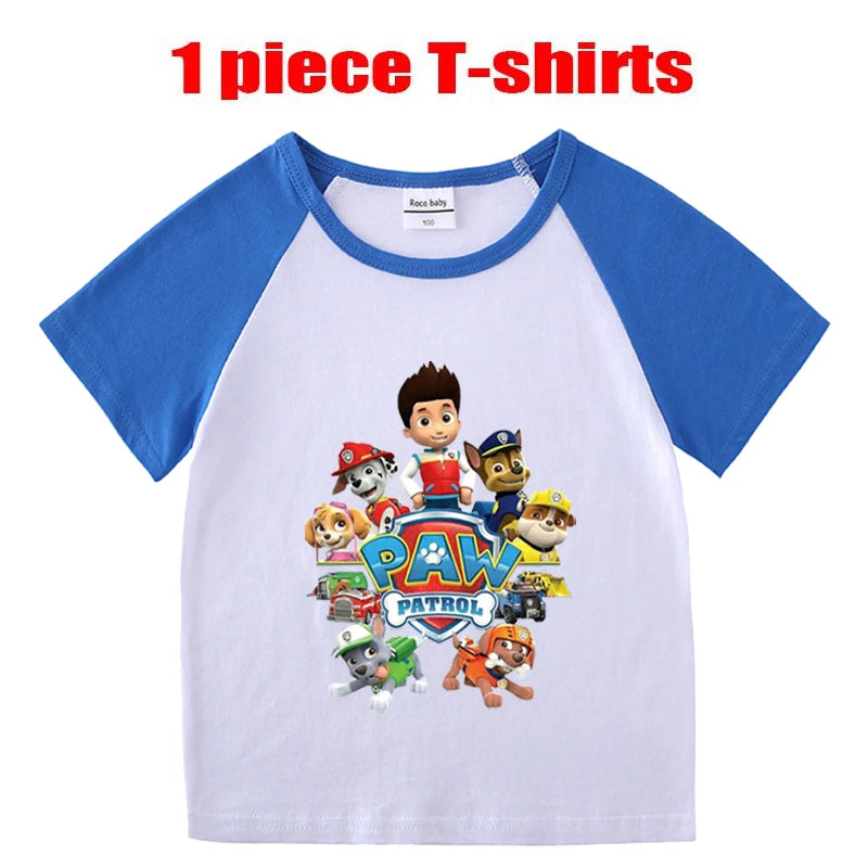 Children's PAW Patrol T-Shirt Kids Clothes Boys Girls Summer Cartoon Tops Short Sleeve Clothes 100% Cotton Baby Clothing