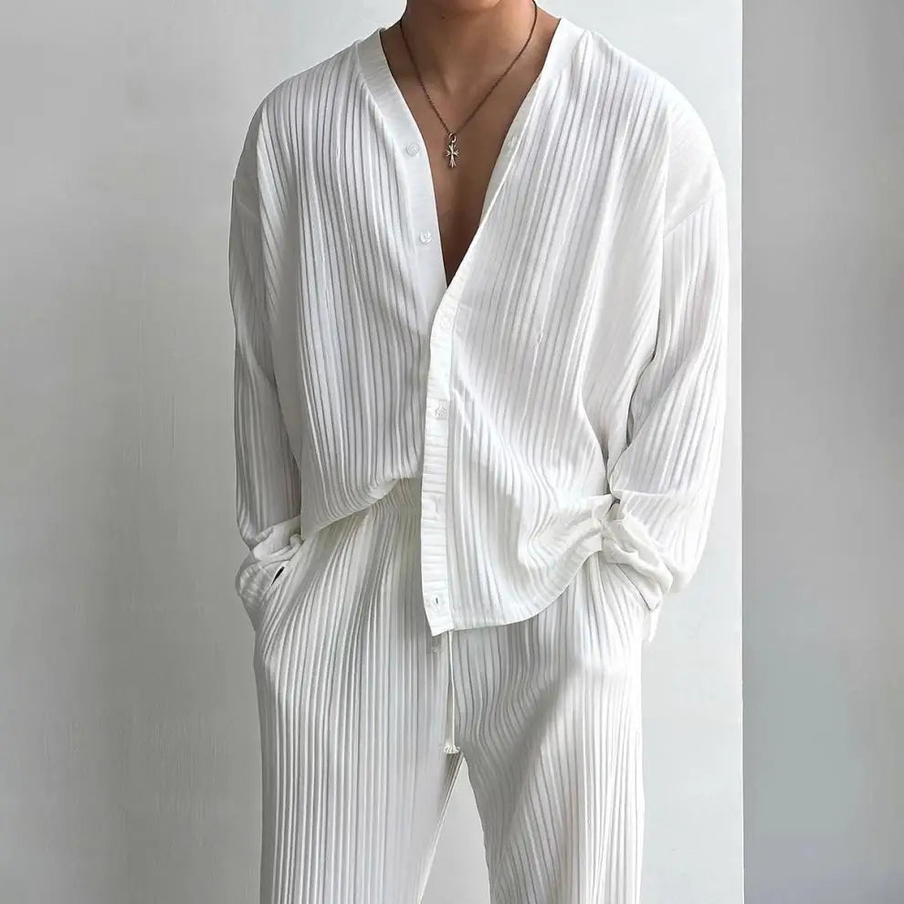 Pull Chemise Casual Mode Décontracté couleur unie