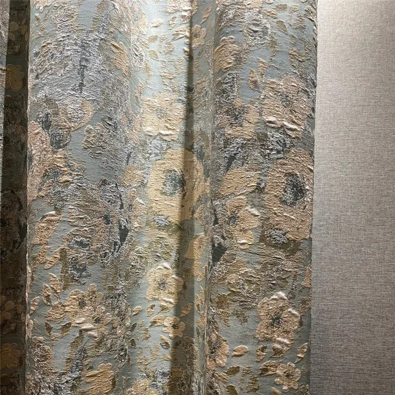 Curtains for Living Room Bedroom Windows High Quality Custom Kitchen Curtains European Top 3D Embossed Stereo Jacquard Blackout