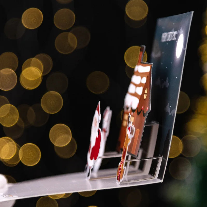 3D Pop UP Santa Cards Folding Merry Christmas Greeting Cards Xmas Gift for New Year Blessing Postcard Thank You Cards Decoration