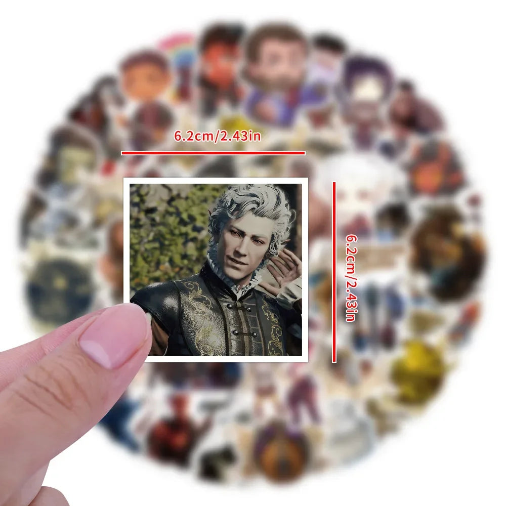 10/54Pcs Vintage Classic Games BG3 Stickers Funny Decoration Decals Toy Gift PVC DIY Laptop Suitcase Guitar Skateboard