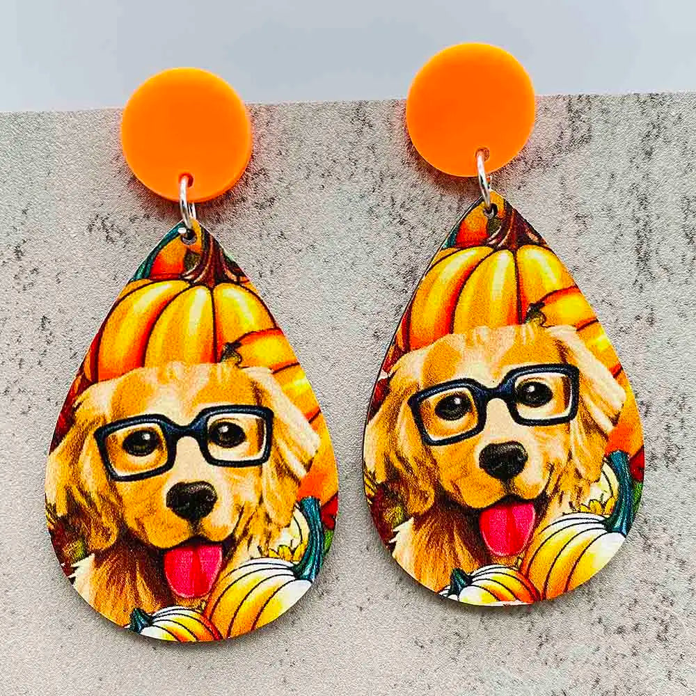 New Autumn Baseball Wooden Earrings Turkey Turquoise Pineapple Pumpkin Truck Vintage Earrings for Women Thanksgiving Gifts