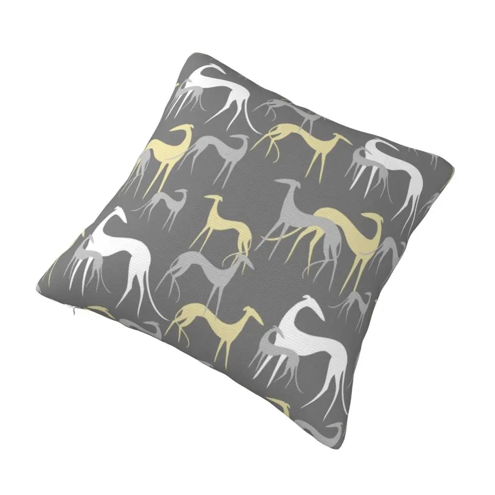 Custom Cute Whippet Greyhound Pillow Case Decor Home Hound Dog Luxury Cushion Cover Car Pillowcase