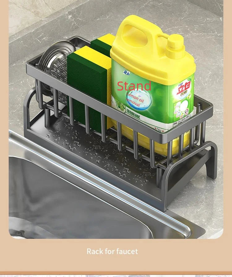 Tap Mounted Shelf for Home Kitchen Accessories Kitchen Spice Storage Shelf with Drainage Rack Installation Sink Organizer