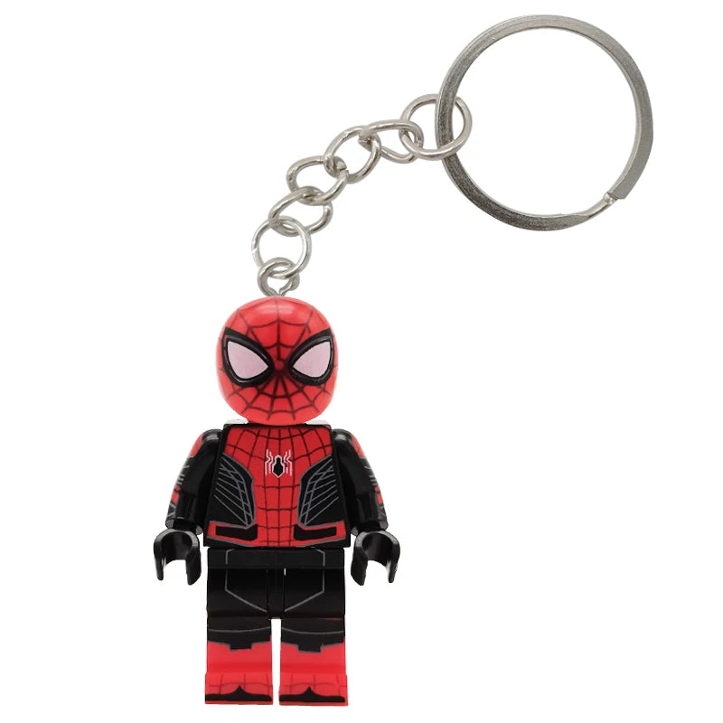 Marvel Spiderman Doll Universe Miles Gwen Cartoon Cute Building Blocks Assembled Toy Ornament Keychain School Bag Pendant Gift