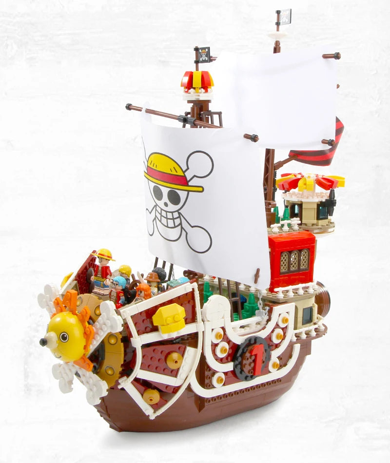 2022 New Anime One Piece Going Merry Thousand Sunny Model Building Blocks Bricks Kit Luffy Zoro Sanji Figures Set Kid Toys Gift