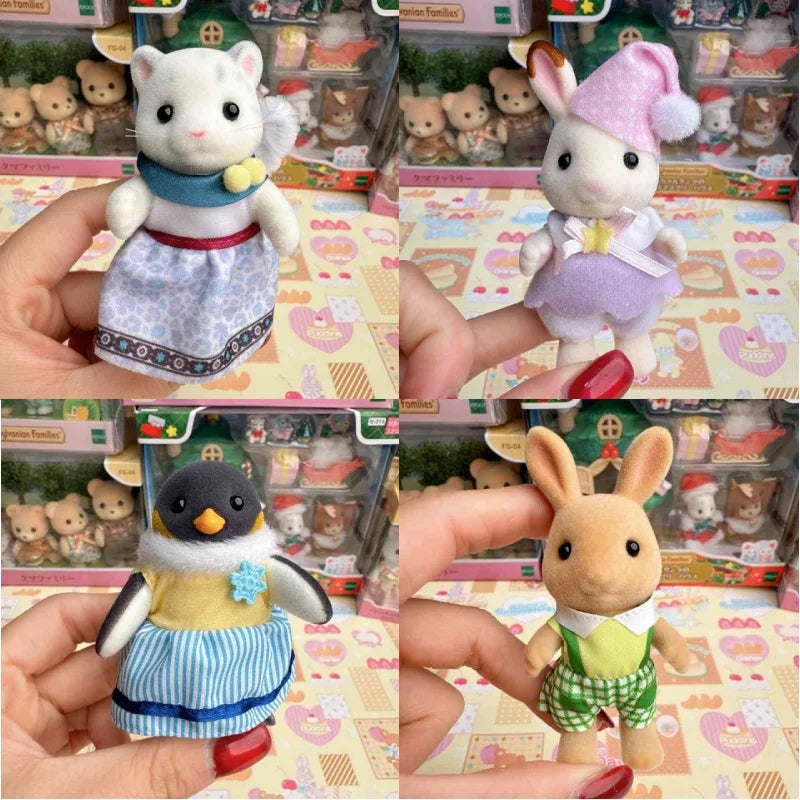 Original Japanese Sylvanian Families New Home Toy Chaisan Flocking Mini Cute Ornament In Stock Doll Toys Kids Gifts
