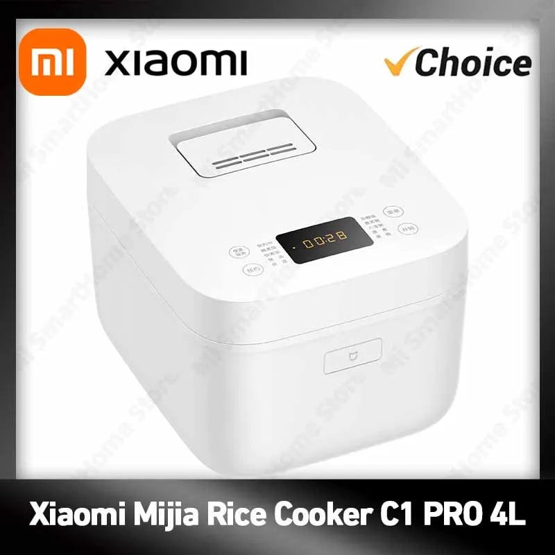 Xiaomi Mijia Rice Cooker C1 Pro 4L 860W, 28-Min Fast Cook 24H Preset Black Crystal Non-Stick Pot Top Touch Control Warmer