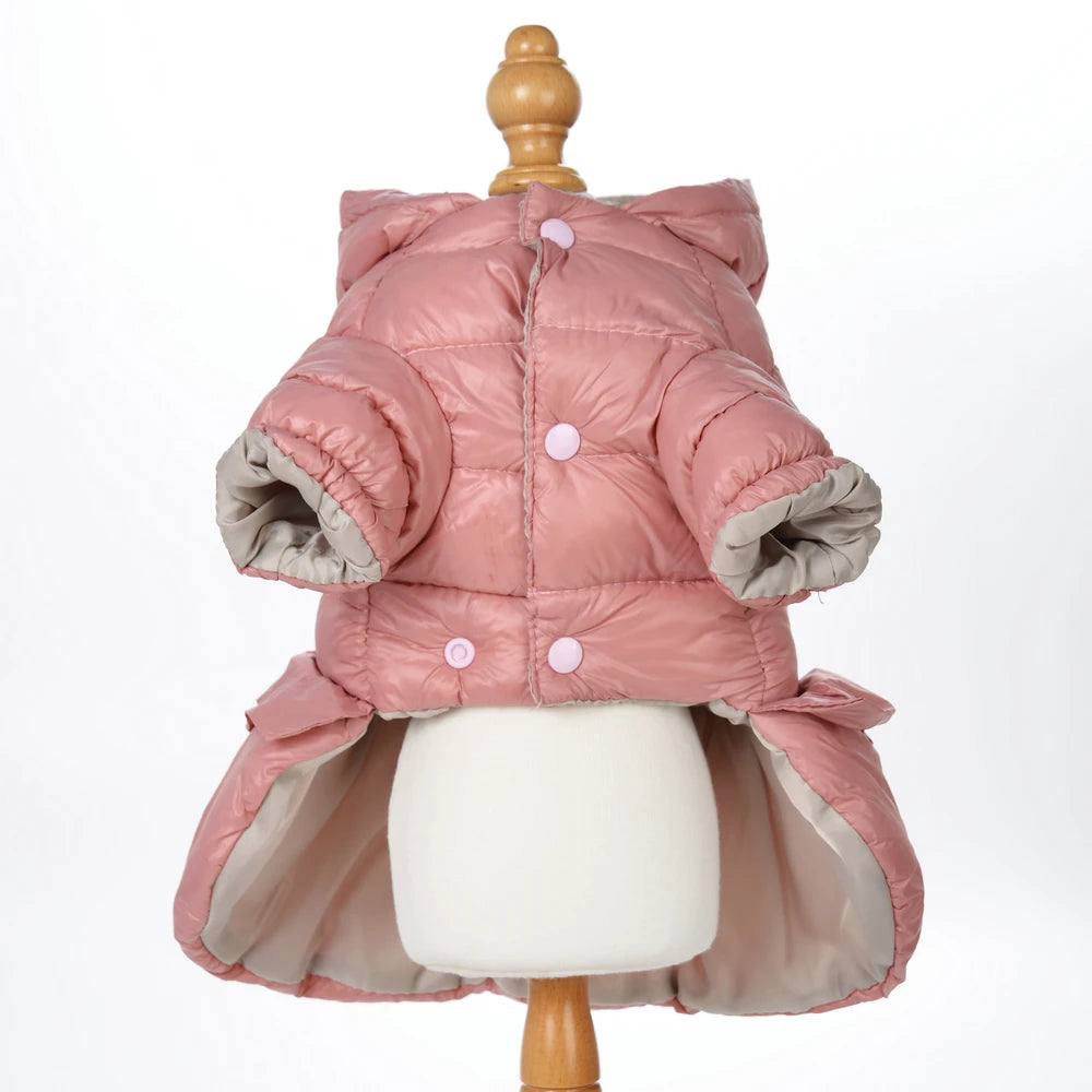 Warm Pet Clothes Cozy Hooded Button Puppy Jacket For Small Medium Dog Winter Warm Waterproof Vest Coat Costume Chihuahua Outfits