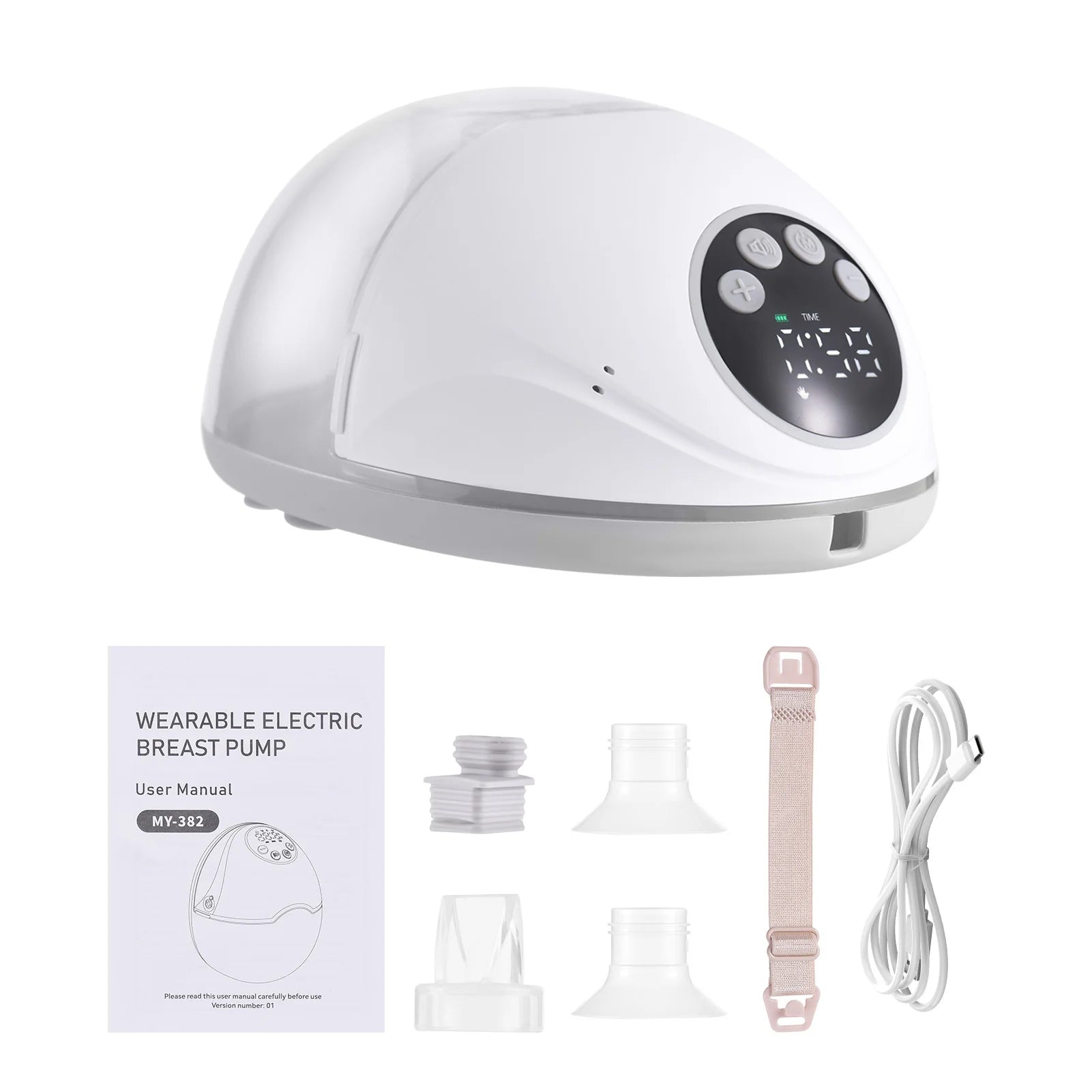 Hands Free Breast Pump 4 Modes 12Levels Auto Stop Wearable Breast Pump BPA-free Safe Double-Sealed Electric Cordless Breast Pump