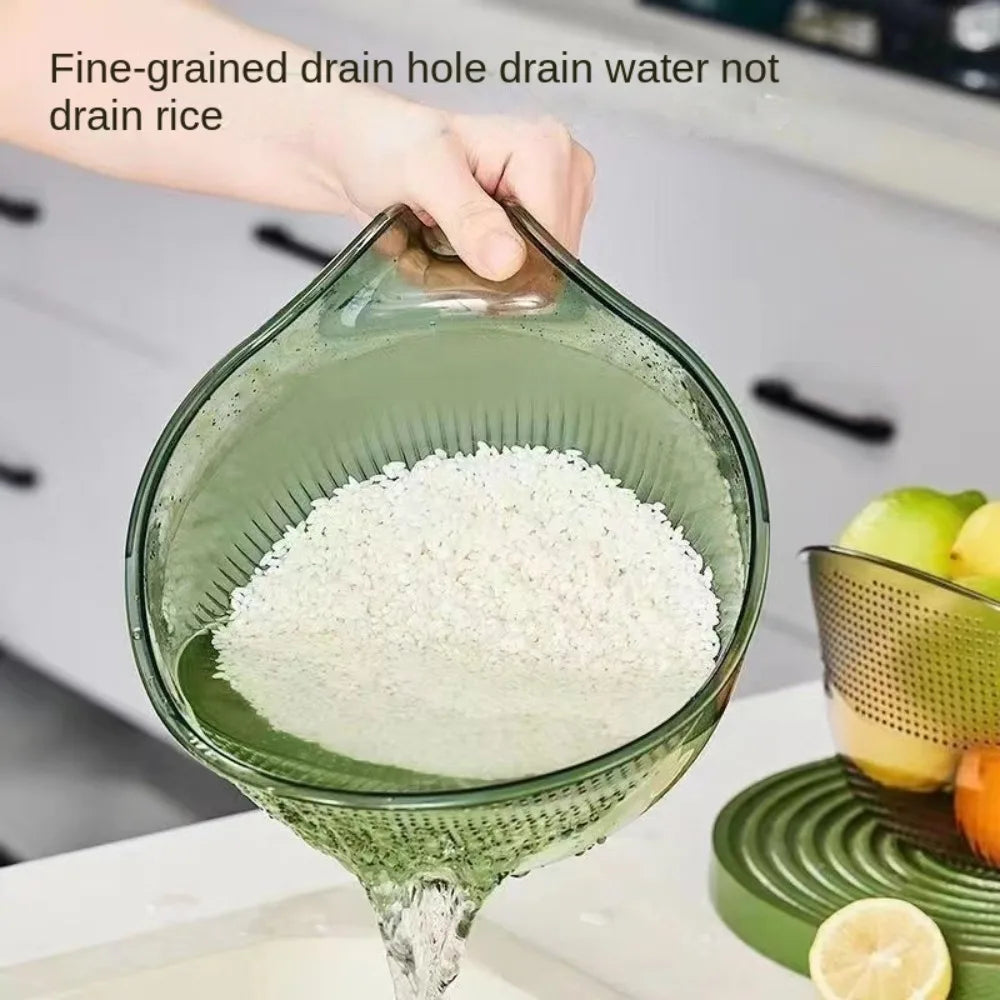 Creative Plastic Multifunctional Drainage Basket Fruit Plate Kitchen Draining Bowl Salad Rice Washing Basket Household Sink