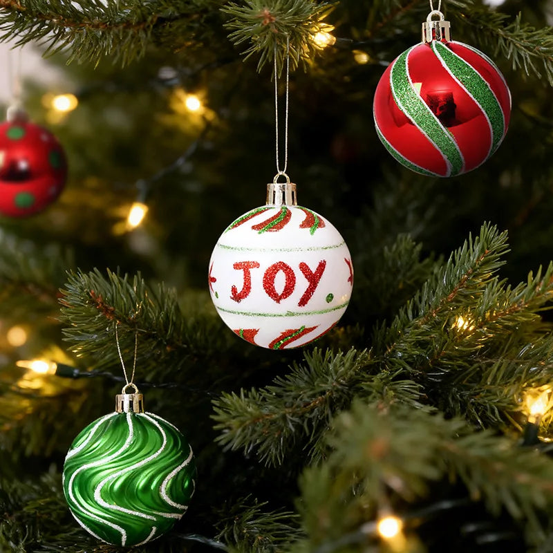 New Hot Christmas Decorations 16-Piece Grinch-Themed Painted Ornament Set Christmas Tree Decorations & Hanging Drop Ornaments