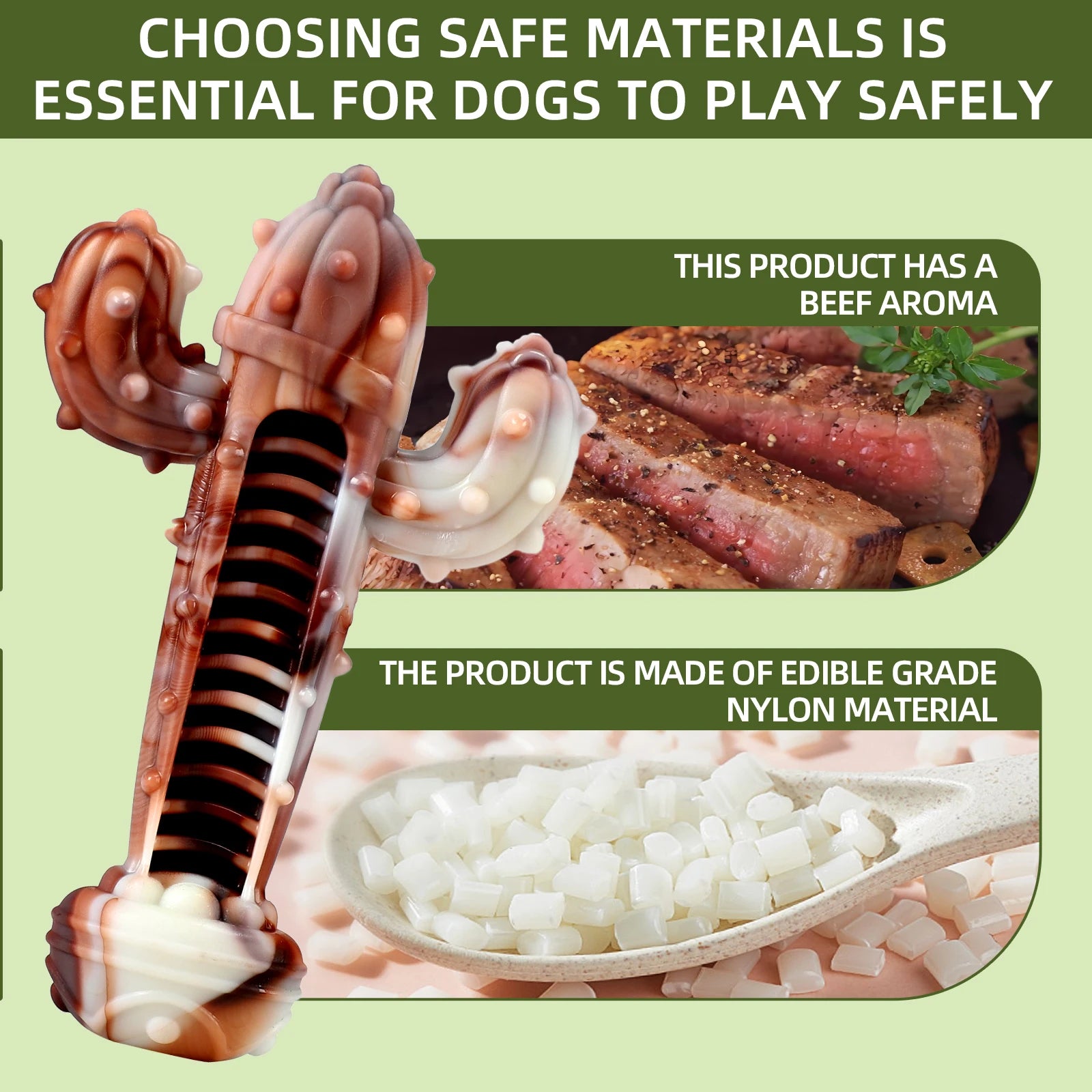 Durable Dog Chew Toy, Cactus-Shaped Tough Bite-Resistant Cartoon Pattern,With Food Hiding Features–Suitable for All Breed Sizes