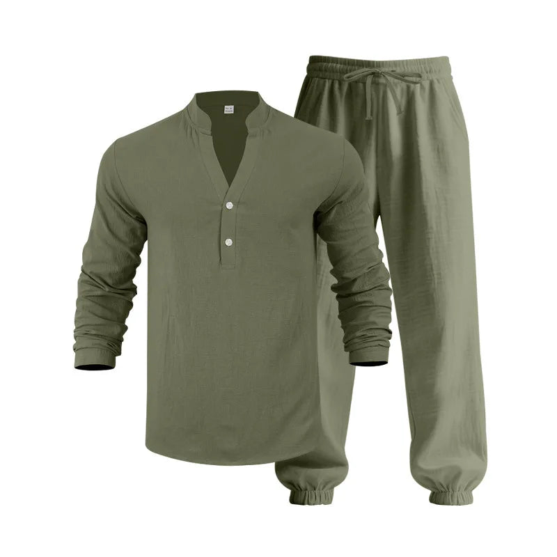 Ensemble en lin lâche américaine Automne