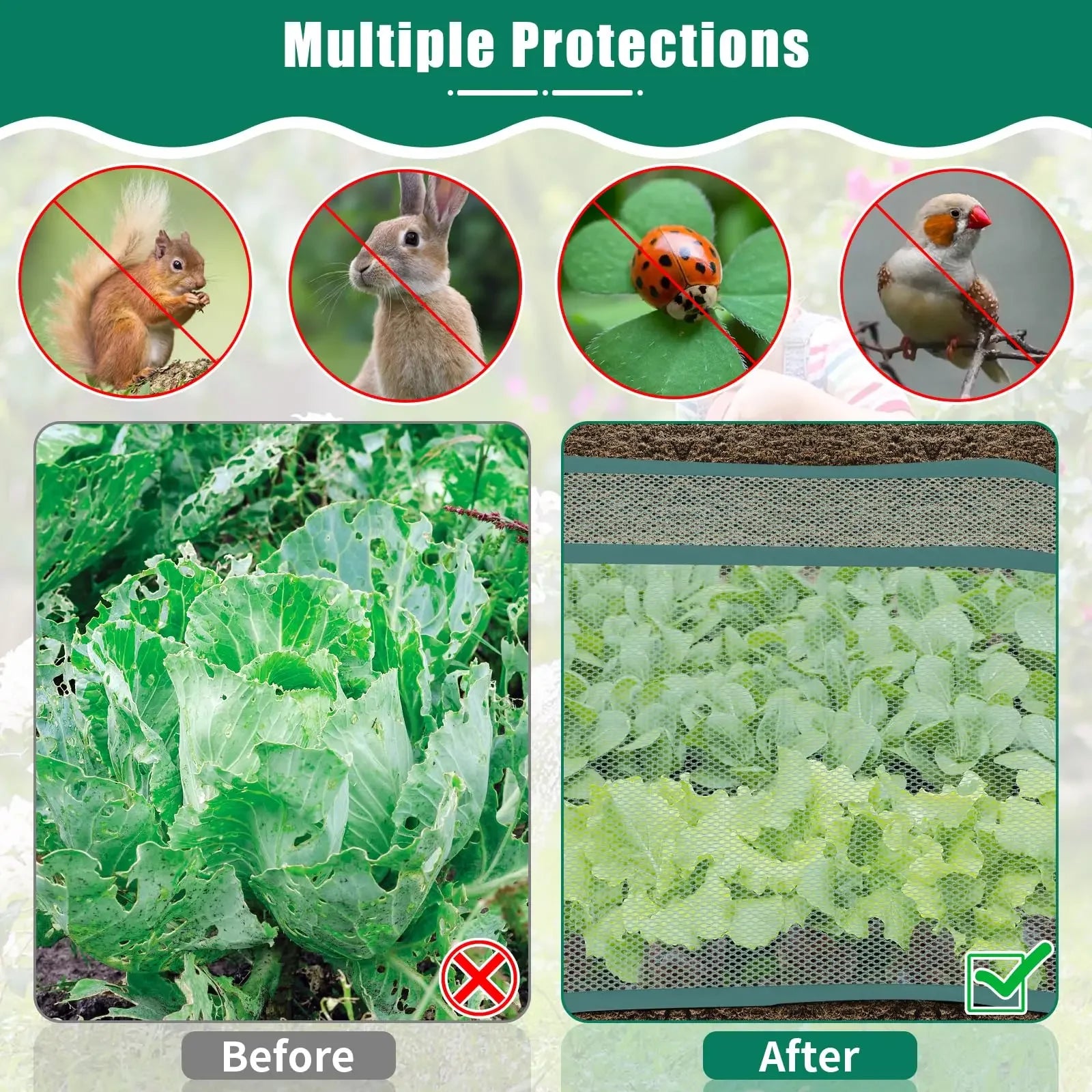 Net Cage Guard Vegetables, Seedlings Herbs Bed Vegetables Large Pop Up Mesh Plant Cover Protector Raised Garden & Flower Bed