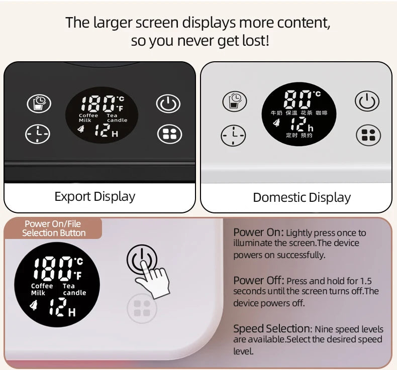 36W Coffee Mug Warmer Cup Heater Heating Pad Electric Hot Plate 9 Gear Temperature Warmer Coaster For Milk Tea Water 220V