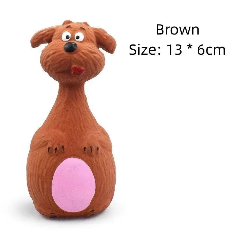 1 Piece Fat Bellied Cartoon Fun Bite Resistant Latex Sound Dog Toy Purple Elephant White Cow Brown Optional Pet Products