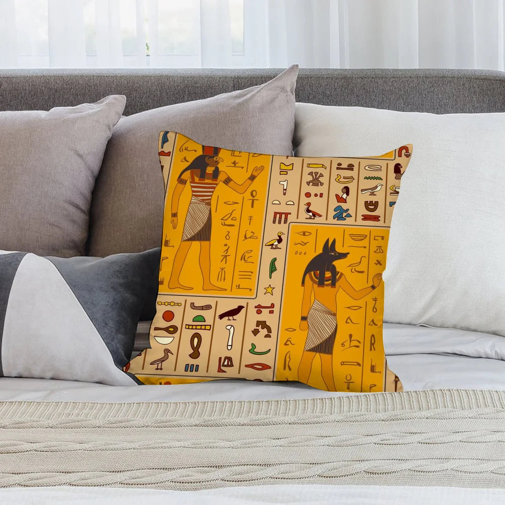 CLOOCL Ancient Egypt Anubis Pillow Case Short Plush Sofa Decorative Gift Home Double-sided Printing Cushion