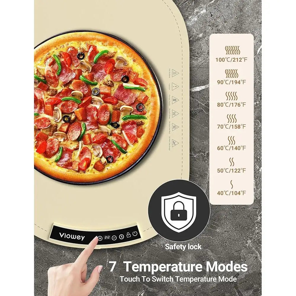 Electric Food Warming Mat Heating Tray with 7 Temperature Settings 4 Hour Timer Fast Heating Safe Buffets Parties Family