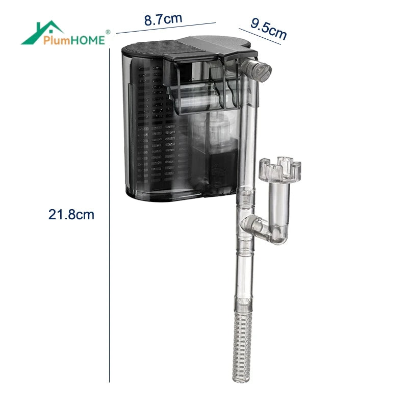 Mini plug-in waterfall filter aquarium silent filter pump AC interface filter water pump Three in one oxygen pump