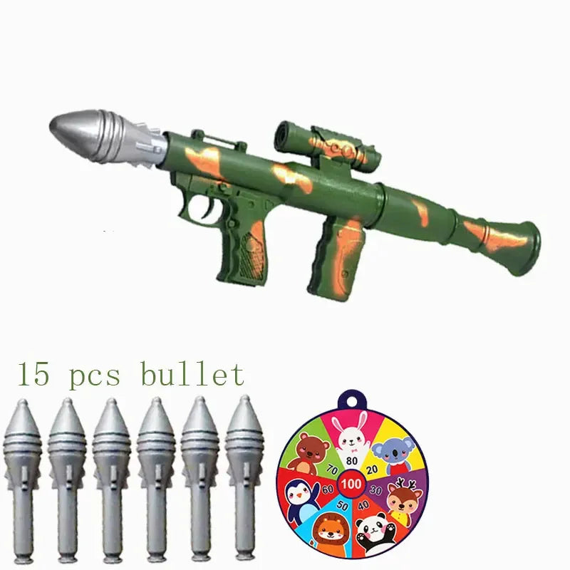 Children Soft Bullet Foam Gun Toy Military Rocket Launcher with Bullets for Boys Kids Outdoor Games Gifts