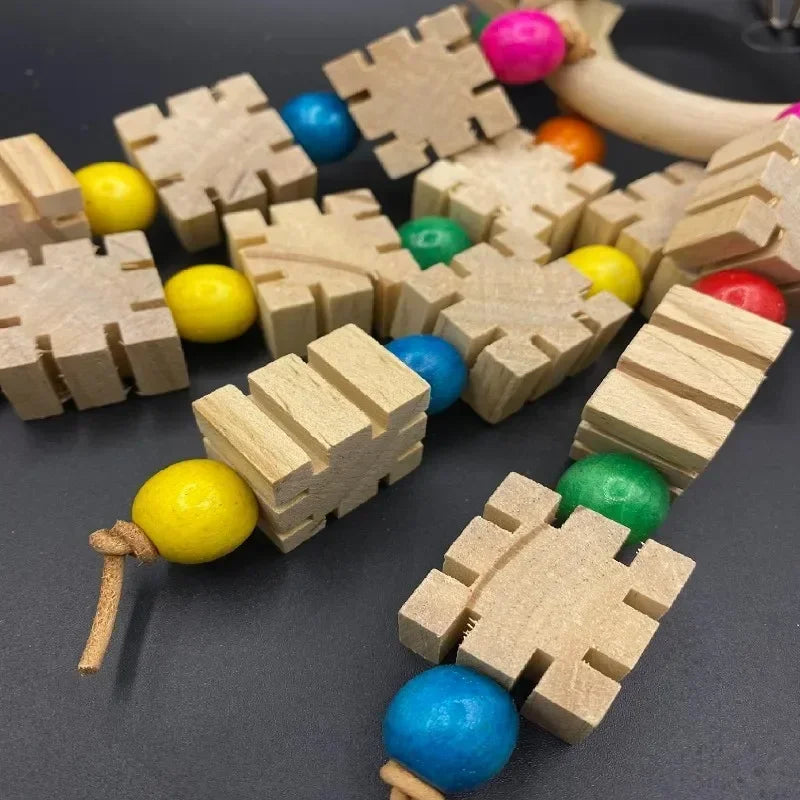 Parrot Toys, Five Pointed Star Rings, Bird Supplies, Tools, Chew Swings, Wooden Medium To Large Bird Toys Parrot Toys