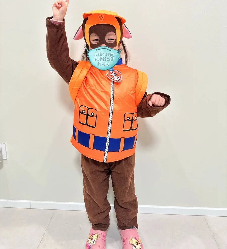 PAW Patrol Cartoon Rocky Rubble Skye Marshall Zuma Chase Cosplay Costume Halloween Purim Kids Birthday Party Gift Fancy Dress