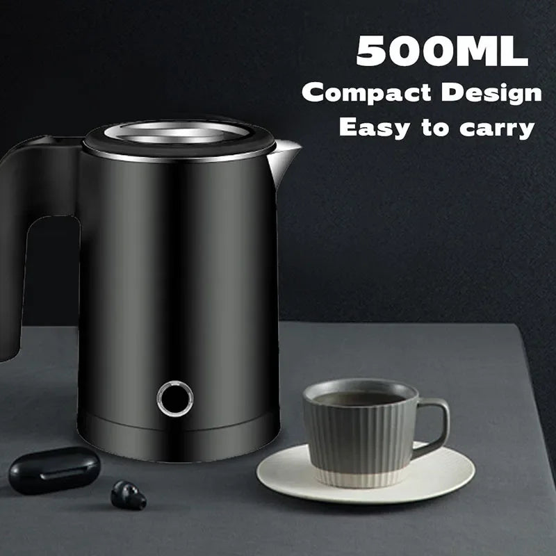 Smart Electric Kettle 600W 500ML Stainless Steel Portable Water Boiling Pot Home Kitchen Appliance EU Compact Fast Boiling