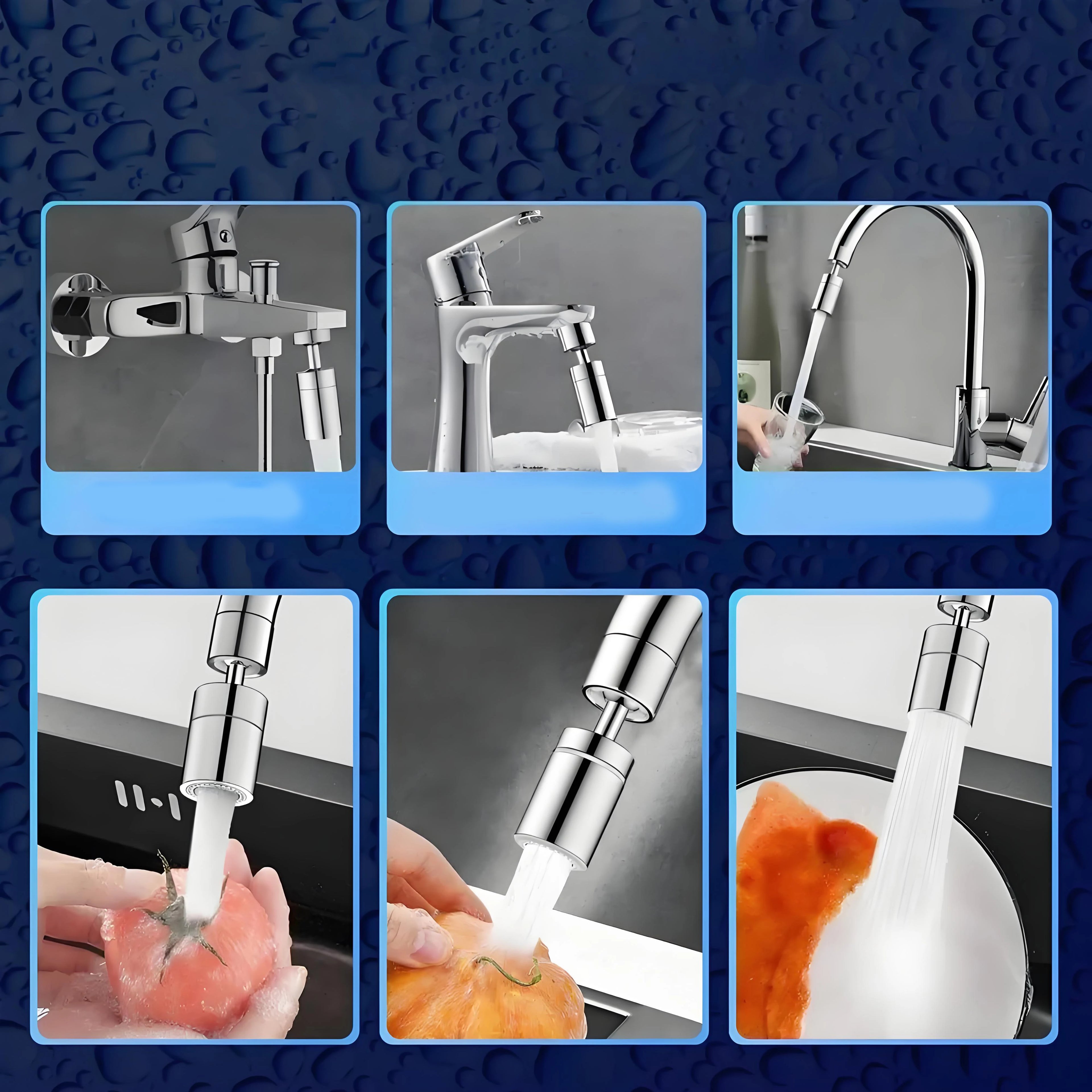 360° Rotary Kitchen Faucet Spray Head Filter washbasin Splash proof Adapter 2 Mode adjustable Kitchen Sink Faucet Aerator