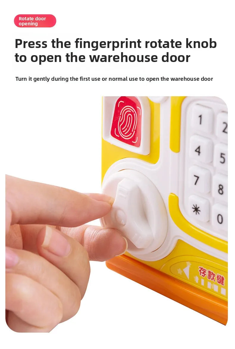 Children's Smart Mini Piggy Bank Voice Fingerprint Password Piggy Bank Boys and Girls Play House Toys