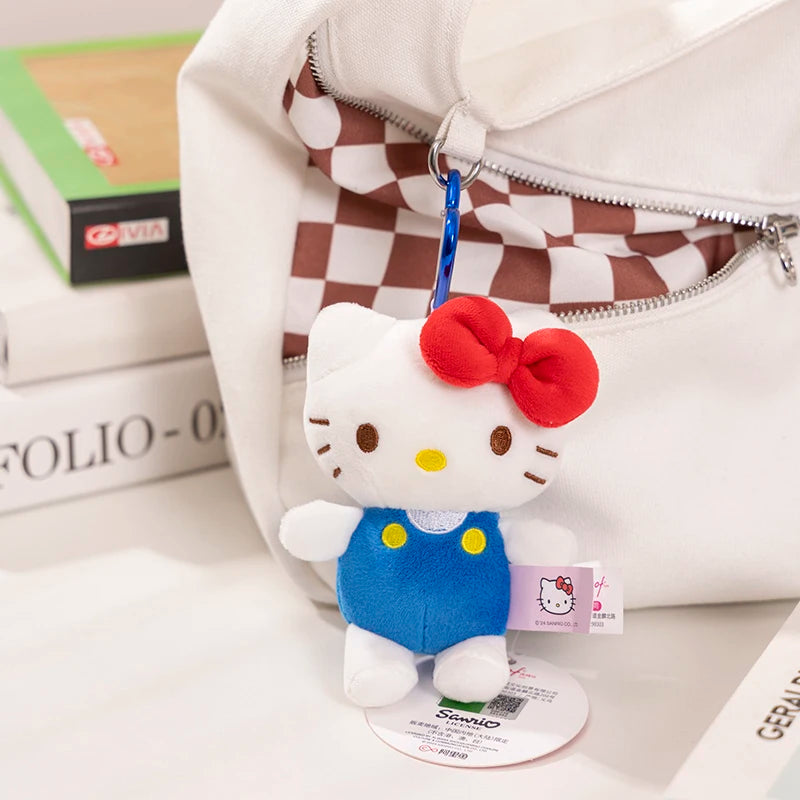Genuine Sanrio Hello Kitty Cute Girl Keychain Car School bag Pendant Kids Plush Toys Keyring Plushier Birthday Thanksgiving Gift