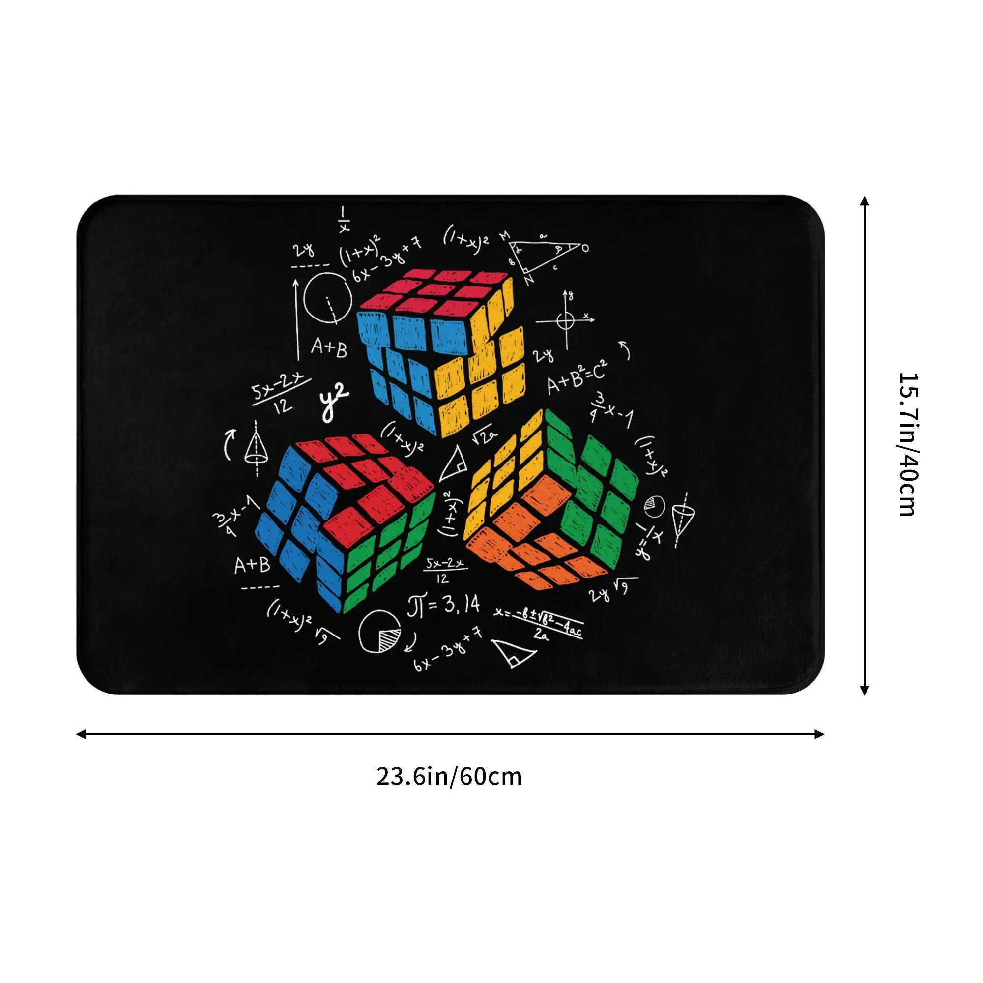 Math Rubiks Cube Floor Door Kitchen Bath Mat Anti-Slip Indoor Geek Teacher Gift Doormat Toilet Entrance Carpet Rug