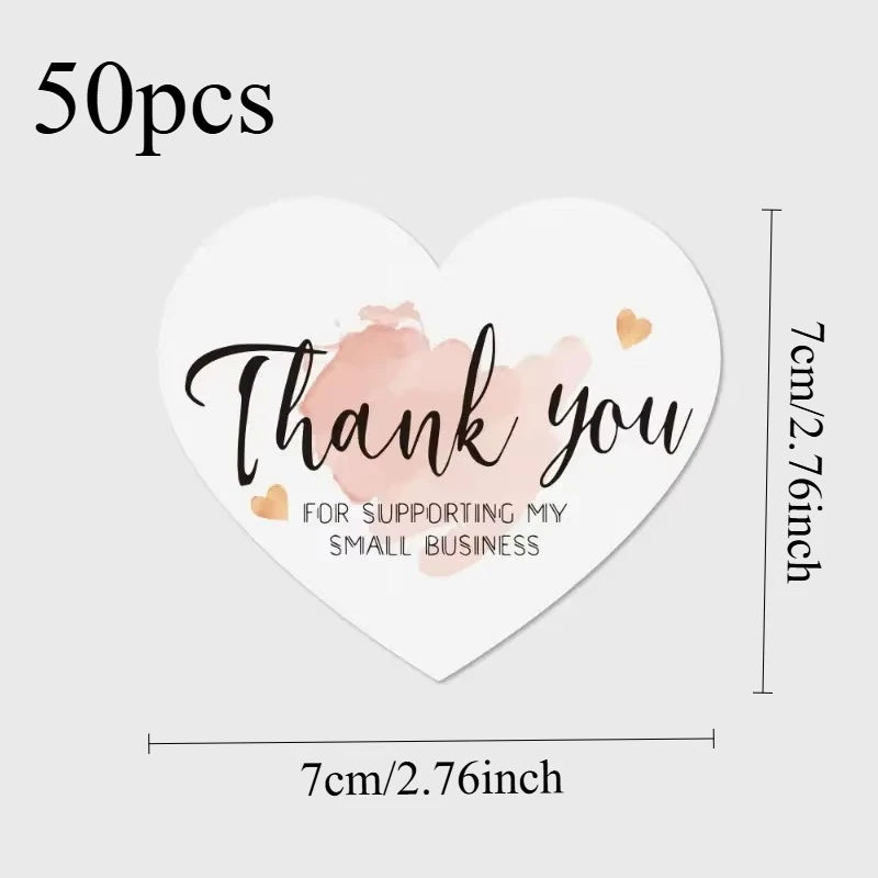 50 Pieces Pink Heart Shaped Appreciation Cards Bulk Business Thank You Gift Tags Party Wedding Favors Craft Supplies 5 Designs