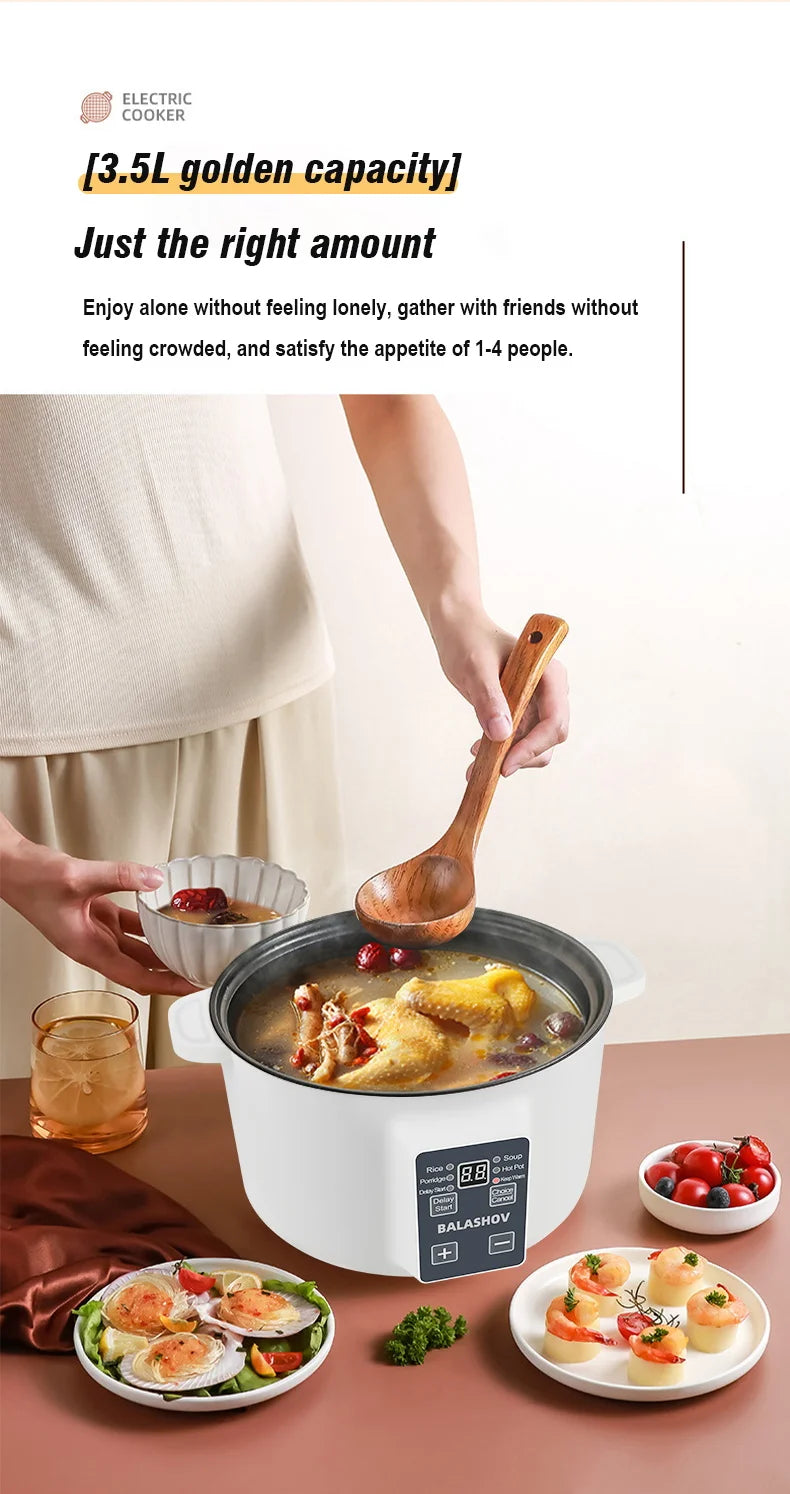 220V Household Multi Cookers 3.5L Electric Cooker Non-stick Cooking pot Hot Pot Smart Rice cooker Cooking Appliances
