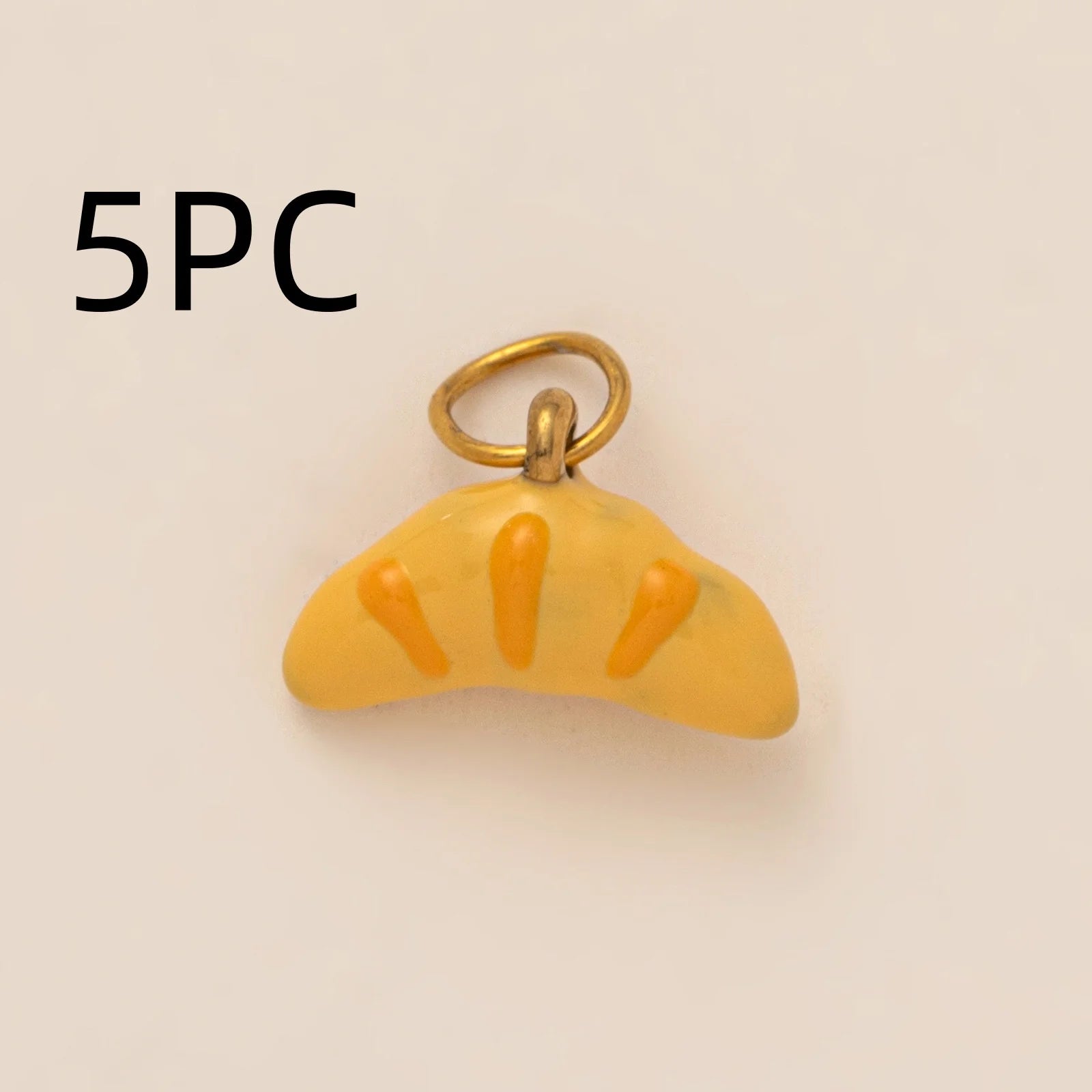 Wholesale 5pcs/lot 18K gold-plated DIY enamel stainless steel pendant, colorful fruit and food handmade jewelry accessories