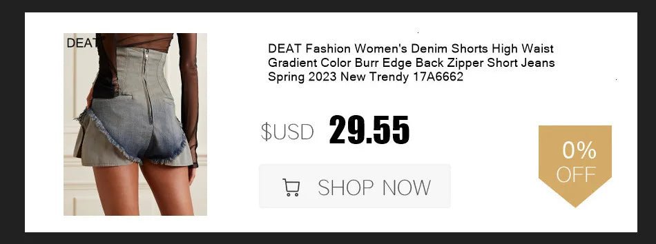 DEAT Fashion Splicing Silhouette Curved Jeans Women's High Waist Loose Wide Leg Denim Pants Autumn New 7A1005