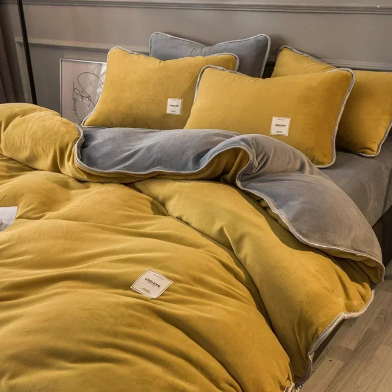 Winter New Coral Velvet Warm Quilt  Cover Soft Plush Quilt Cover Flannel Duvet Cover Bedding Home housse de couette 이불커버