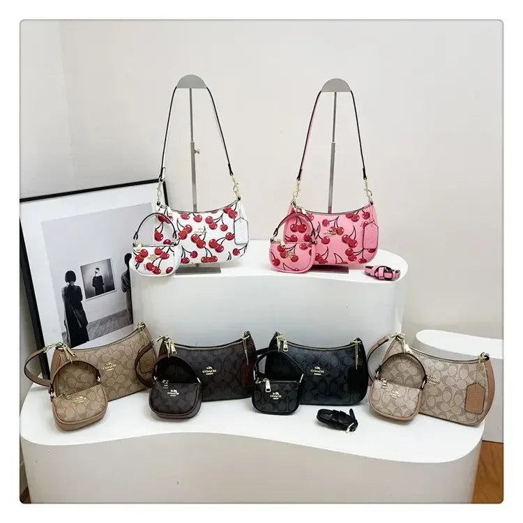 2025 Latest! Modern Vintage Cherry Crossbody - Mahjong - Style Chain Bag, Shoulder/Underarm Design, Women's Light Luxury