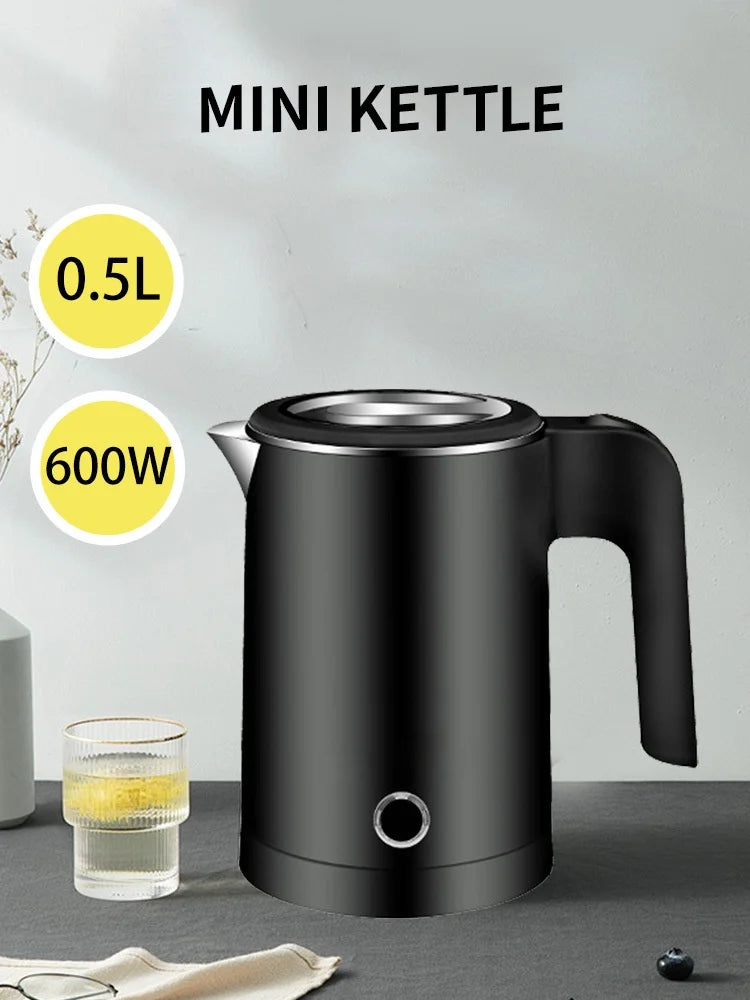Smart Electric Kettle 600W 500ML Stainless Steel Portable Water Boiling Pot Home Kitchen Appliance EU Compact Fast Boiling