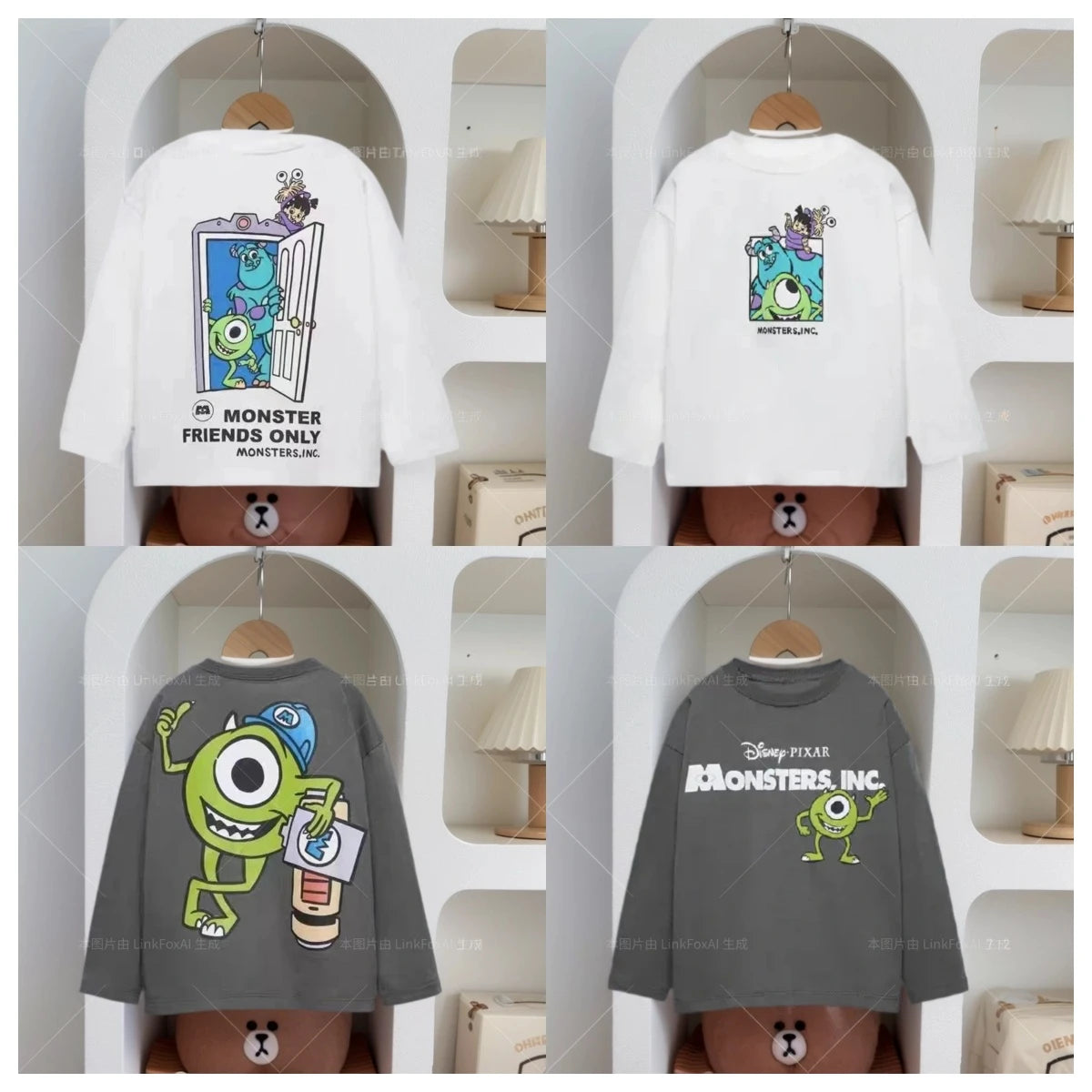 Women's Sports Shirt Loose Casual Round Neck Top New Cute Printed Hoodie Children's Simple And Versatile Long Sleeved Shirt