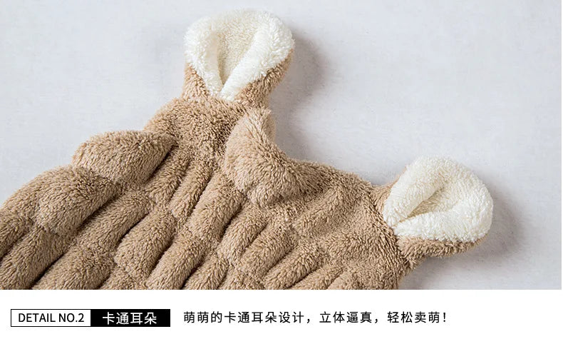 Dry Hair Hat Children Coral Velvet Cartoon Shower Cap Rabbit Ear Dry Hair Hat Wholesale Adult Female Dry Hair Towel