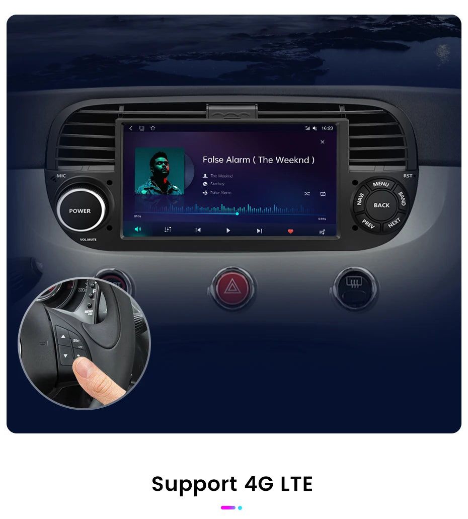 Junsun Android13 Car Radio For FIAT 500 500C Abarth 2007-2015 Car Smart Systems For Apple Carplay FM GPS SWC BT