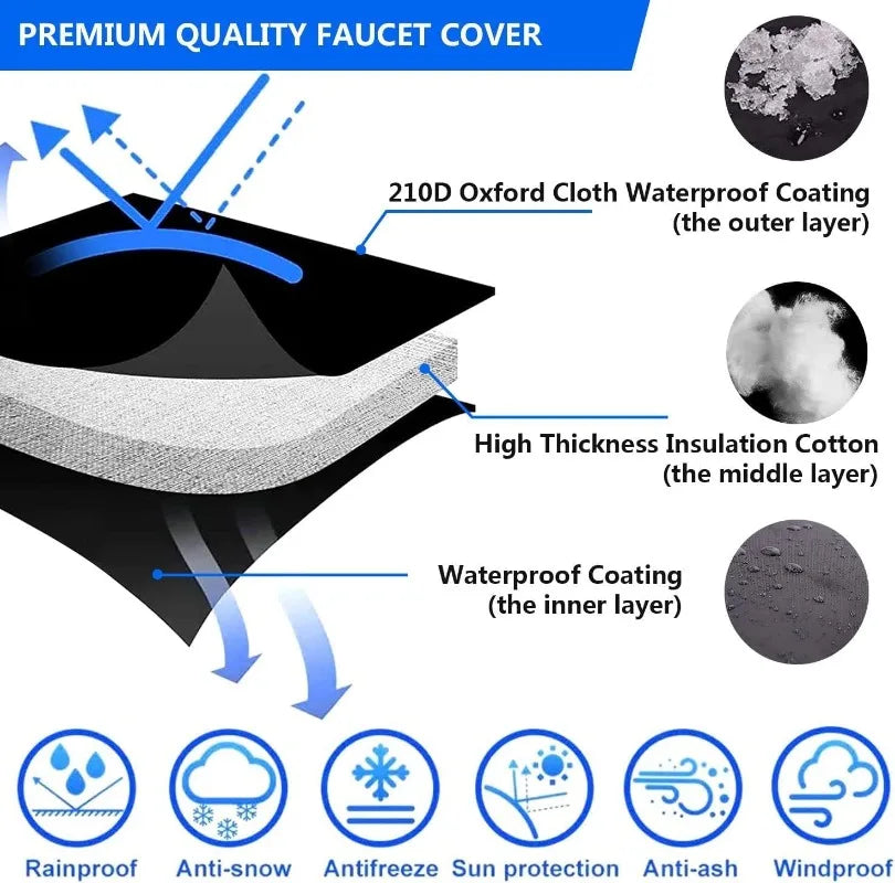 Outdoor Faucet Cover Thickened Garden Faucet Socks Waterproof Anti-freeze Tap Protection Covers Reusable Insulated Spigot Cover