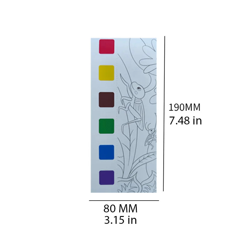 12pages Children's Watercolor Coloring Book,Drawing Toys For Thanksgiving, Easter, Christmas Gifts, With Built-in Watercolor Pen