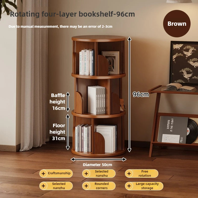 360 °   Bibliothèque rotative – Armoire de rangement mobile pour la maison et le salon