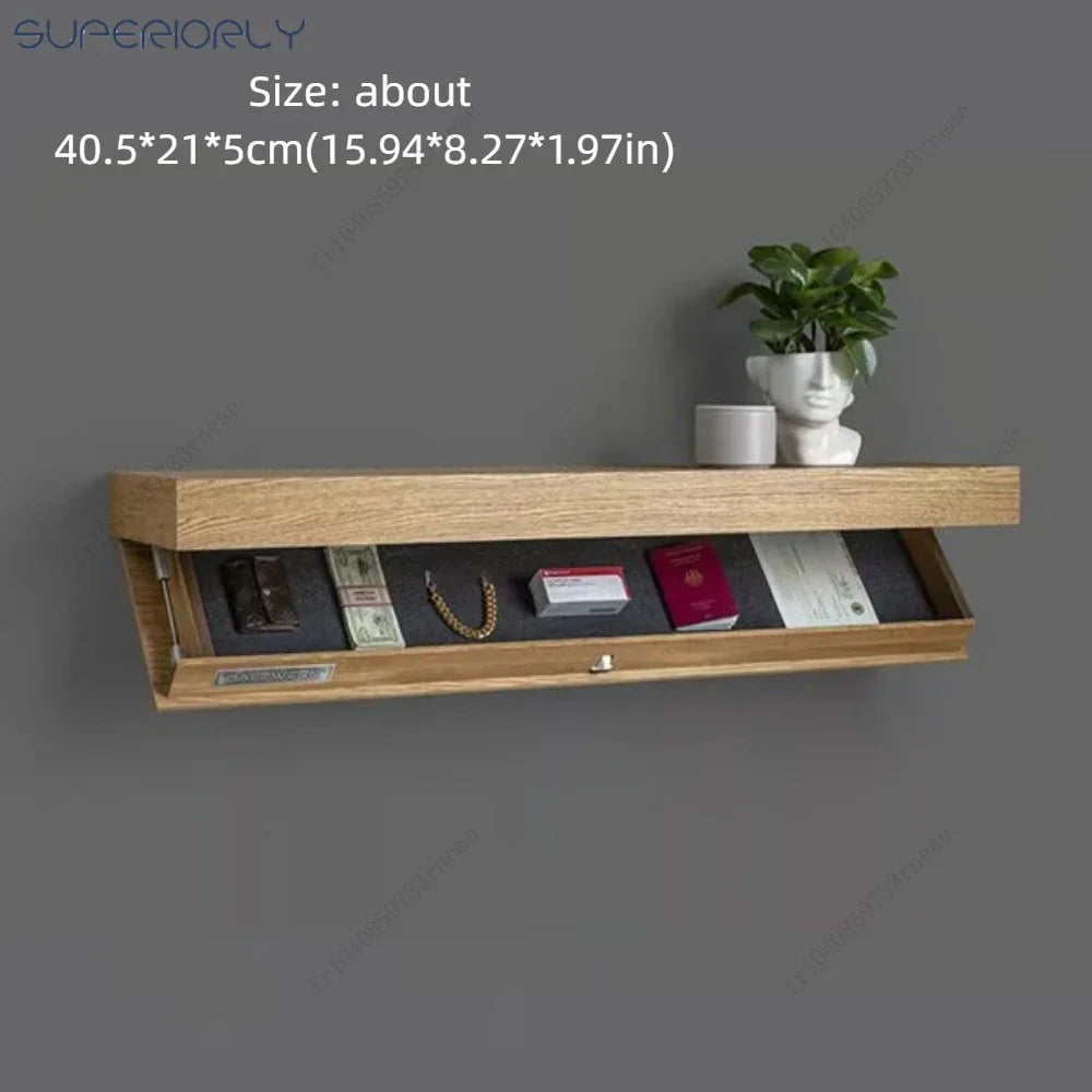 Wall-mounted Magicflap Designer Shelf Wooden Multi-function Concealed Floating Shelf Secret Compartment Wall Shelves Home Decor